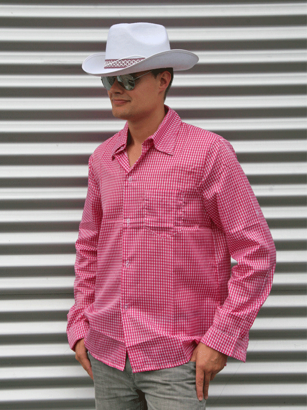 Cowboy blouse roze voor heren - Top Merken Winkel